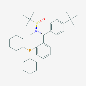 molecular formula C34H52NOPS B6290258 [S(R)]-N-[(R)-[2-(dicyclohexylphosphanyl)phenyl](4-(t-butyl)phenyl)methyl]-N,2-dimethyl-2-propanesulfinamide, 95% CAS No. 2565792-61-0