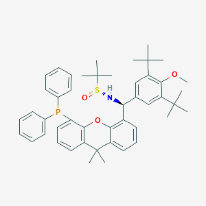 molecular formula C47H56NO3PS B6290294 [S(R)]-N-[(S)-[3,5-di-t-butyl-4-methoxyphenyl][5-(diphenylphosphino)-9,9-dimethyl-9H-xanthen-4-yl]methyl]-2-methyl-2-propanesulfinamide, 95% CAS No. 2565792-28-9
