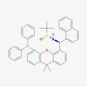 molecular formula C42H40NO2PS B6290298 [S(R)]-N-[(S)-(1-naphthalenyl)[5-(diphenylphosphino)-9,9-dimethyl-9H-xanthen-4-yl]methyl]-2-methyl-2-propanesulfinamide, 95% CAS No. 2565792-60-9