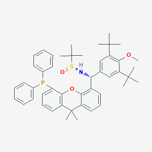 molecular formula C47H56NO3PS B6290299 [S(R)]-N-[(R)-[3,5-di-t-butyl-4-methoxyphenyl][5-(diphenylphosphino)-9,9-dimethyl-9H-xanthen-4-yl]methyl]-2-methyl-2-propanesulfinamide, 95% CAS No. 2565792-43-8