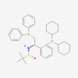 molecular formula C36H49NOP2S B6290317 [S(R)]-N-[(1S)-2-(二苯基膦基)-1-[2-(二环己基膦基)苯基]乙基]-2-甲基-2-丙烷磺酰胺, 95% CAS No. 2565792-85-8