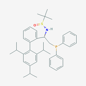 molecular formula C39H50NOPS B6290345 [S(R)]-N-[(1S)-1-(2',4',6'-triisopropyl)-(1,1'-biphenyl)-2-yl-2-(diphenylphosphino)ethyl]-2-methyl-2-propanesulfinamide, 95% CAS No. 2394923-81-8