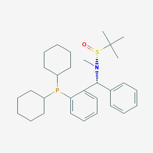 molecular formula C30H44NOPS B6290350 [S(R)]-N-[(R)-[2-(dicyclohexylphosphino)phenyl]phenylmethyl]-N,2-dimethyl-2-propanesulfinamide, 95% CAS No. 2565792-19-8