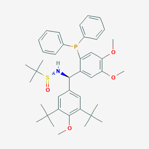 molecular formula C40H52NO4PS B6290358 [S(R)]-N-[(R)-(3,5-di-t-butyl-4-methoxyphenyl)[2-(diphenylphosphino)-4,5-dimethoxyphenyl]-2-methyl-2-propanesulfinamide, 95% CAS No. 2565792-47-2