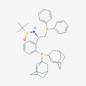 molecular formula C44H57NOP2S B6290368 [S(R)]-N-[(1S)-2-(diphenylphosphino)-1-[2-(diadamantanphosphanyl)phenyl]ethyl]-2-methyl-2-propanesulfinamide, 95% CAS No. 2565792-81-4