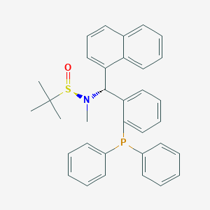 molecular formula C34H34NOPS B6290427 [S(R)]-N-[(R)-[2-(二苯膦基)苯基]-1-萘甲基]-N,2-二甲基-2-丙烷磺酰胺，95% CAS No. 2565792-58-5