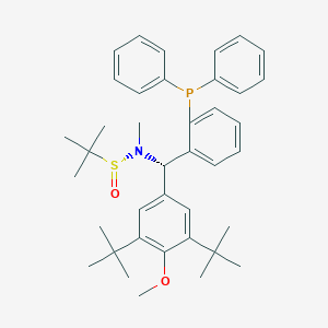 molecular formula C39H50NO2PS B6290445 [S(R)]-N-[(S)-[3,5-bis(1,1-dimethylethyl)-4-methoxyphenyl][2-(diphenylphosphino)phenyl]methyl]-N,2-dimethyl-2-propanesulfinamide, 95% CAS No. 2454167-25-8