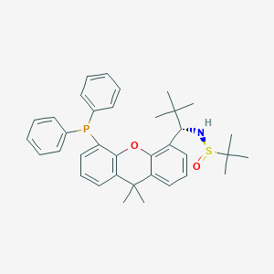 molecular formula C36H42NO2PS B6290485 [S(R)]-N-[(1S)-1-[5-(diphenylphosphino)-9,9-dimethyl-9H-xanthen-4-yl]-2,2-dimethylpropyl]-2-methyl-2-propanesulfinamide, 95% CAS No. 2162939-89-9