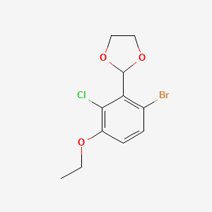 molecular formula C11H12BrClO3 B6290549 2-(6-Bromo-2-chloro-3-ethoxyphenyl)-1,3-dioxolane CAS No. 2484889-14-5