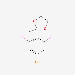 molecular formula C10H9BrF2O2 B6290560 2-(4-Bromo-2,6-difluorophenyl)-2-methyl-1,3-dioxolane CAS No. 2484889-09-8