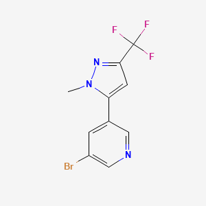 molecular formula C10H7BrF3N3 B6290612 3-Bromo-5-(1-methyl-3-(trifluoromethyl)-1H-pyrazol-5-yl)pyridine CAS No. 2432849-17-5