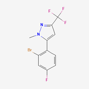 molecular formula C11H7BrF4N2 B6290619 5-(2-Bromo-4-fluorophenyl)-1-methyl-3-(trifluoromethyl)-1H-pyrazole CAS No. 2432848-54-7
