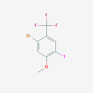 molecular formula C8H5BrF3IO B6290691 1-Bromo-4-iodo-5-methoxy-2-(trifluoromethyl)benzene CAS No. 2384872-75-5
