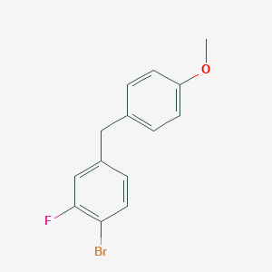 molecular formula C14H12BrFO B6290708 1-Bromo-2-fluoro-4-(4-methoxybenzyl)benzene CAS No. 2432848-65-0