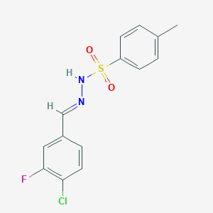 molecular formula C14H12ClFN2O2S B6290740 N'-(4-Chloro-3-fluorobenzylidene)-4-methylbenzenesulfonohydrazide CAS No. 2306459-81-2