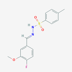 molecular formula C15H15FN2O3S B6290788 N'-(4-Fluoro-3-methoxybenzylidene)-4-methylbenzenesulfonohydrazide CAS No. 2414426-30-3