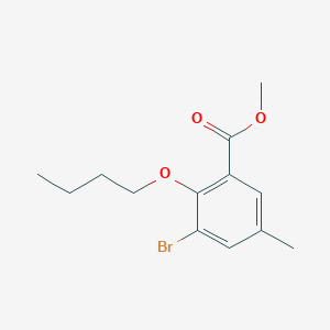 molecular formula C13H17BrO3 B6290864 Methyl 3-bromo-2-butoxy-5-methylbenzoate CAS No. 2432849-00-6