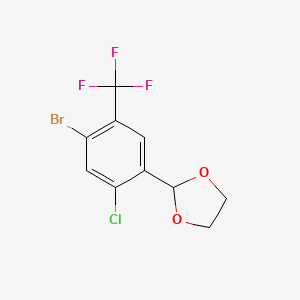 molecular formula C10H7BrClF3O2 B6290938 2-(4-Bromo-2-chloro-5-(trifluoromethyl)phenyl)-1,3-dioxolane CAS No. 2432849-12-0