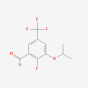 molecular formula C11H10F4O2 B6290980 2-Fluoro-3-isopropoxy-5-(trifluoromethyl)benzaldehyde CAS No. 2432848-58-1