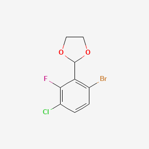 molecular formula C9H7BrClFO2 B6291096 2-(6-溴-3-氯-2-氟苯基)-1,3-二氧戊环 CAS No. 2432848-82-1
