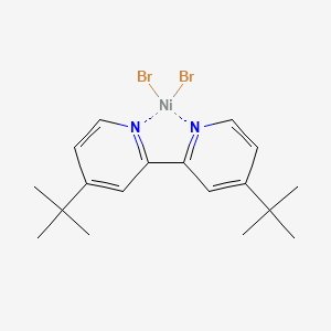 molecular formula C18H24Br2N2Ni B6291144 [4,4'-Bis(tert-butyl)-2,2'-bipyridine]nickel dibromide, 95% CAS No. 1894189-67-3