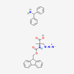molecular formula C32H31N5O4 B6291158 Fmoc-b-azido-a-Me-Ala-OH · BHA CAS No. 1926163-90-7