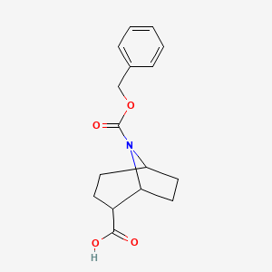 molecular formula C16H19NO4 B6291248 8-Benzyloxycarbonyl-8-azabicyclo[3.2.1]octane-2-carboxylic acid CAS No. 2386366-89-6