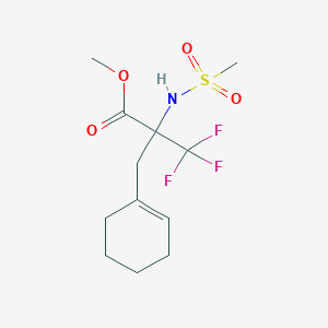 molecular formula C12H18F3NO4S B6291287 Methyl 2-(cyclohex-1-en-1-ylmethyl)-3,3,3-trifluoro-2-[(methylsulfonyl)amino]-propanoate, 97% CAS No. 350818-08-5