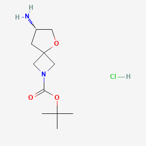 molecular formula C11H21ClN2O3 B6291341 tert-Butyl (7S)-7-amino-5-oxa-2-azaspiro[3.4]octane-2-carboxylate hydrochloride CAS No. 2640149-78-4