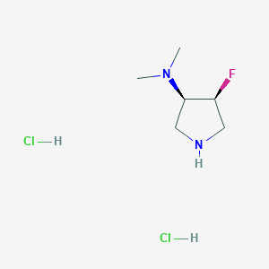 molecular formula C6H15Cl2FN2 B6291388 cis-4-Fluoro-N,N-dimethyl-pyrrolidin-3-amine dihydrochloride CAS No. 2306246-76-2