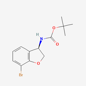 molecular formula C13H16BrNO3 B6291415 t-Butyl N-[(3R)-7-bromo-2,3-dihydro-1-benzofuran-3-yl]carbamate CAS No. 2165942-43-6