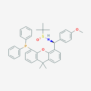 molecular formula C39H40NO3PS B6291475 [S(R)]-N-[(S)-[5-(diphenylphosphino)-9,9-dimethyl-9H-xanthen-4-yl](4-methoxyphenyl)methyl]-2-methyl-2-propanesulfinamide, 95% CAS No. 2160535-57-7