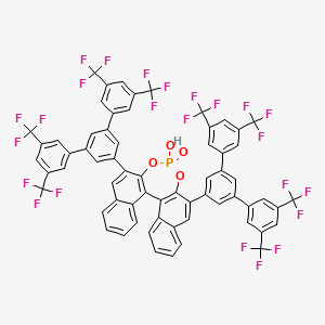 molecular formula C64H29F24O4P B6291484 (4R)-4-HO-2,6-bis(3,3'',5,5''-tetrakis(CF3)-[1,1':3',1''-terPh]-5'-yl)diNaph[2,1-d:1',2'-f][1,3,2]dioxaphosphepine-4-oxide CAS No. 2416662-51-4