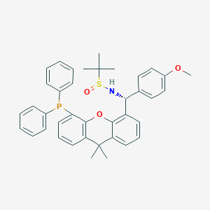 molecular formula C39H40NO3PS B6291485 [S(R)]-N-[(R)-[5-(二苯基膦基)-9,9-二甲基-9H-呫吨-4-基](4-甲氧基苯基)甲基]-2-甲基-2-丙烷磺酰胺，95% CAS No. 2160535-56-6