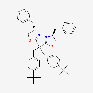 molecular formula C43H50N2O2 B6291500 (4S,4'S)-2,2'-(1,3-Bis(4-(t-butyl)phenyl)propane-2,2-diyl)bis(4-benzyl-4,5-dihydrooxazole) CAS No. 2172801-78-2