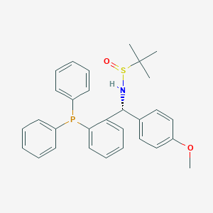 molecular formula C30H32NO2PS B6291572 [S(R)]-N-[(R)-[2-(二苯基膦基)苯基](4-甲氧基苯基)甲基]-2-甲基-2-丙烷磺酰胺，95% CAS No. 1595319-96-2