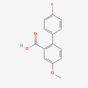 molecular formula C14H11FO3 B6291605 2-(4-Fluorophenyl)-5-methoxybenzoic acid, 95% CAS No. 216367-16-7