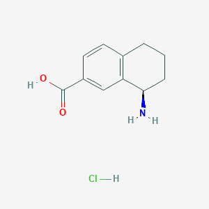 molecular formula C11H14ClNO2 B6291636 (R)-8-Amino-5,6,7,8-tetrahydronaphthalene-2-carboxylic acid hydrochloride CAS No. 2565792-56-3