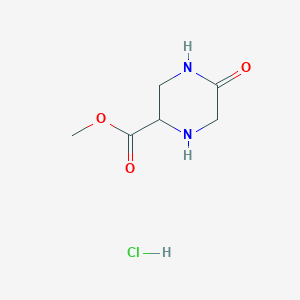 molecular formula C6H11ClN2O3 B6291643 Methyl 5-oxo-2-piperazinecarboxylate hydrochloride, 95% CAS No. 2413373-71-2