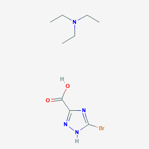 molecular formula C9H17BrN4O2 B6291644 5-Bromo-1H-1,2,4-triazole-3-carboxylic acid N,N-diethylethanamine salt, 95% CAS No. 2413375-59-2