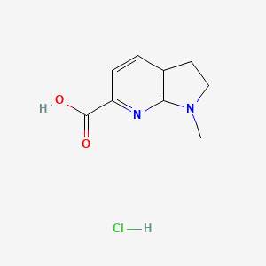molecular formula C9H11ClN2O2 B6291661 1-Methyl-2,3-dihydro-1H-pyrrolo[2,3-b]pyridine-6-carboxylic acid hydrochloride, 95% CAS No. 2413374-85-1