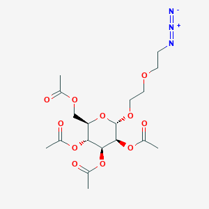 molecular formula C18H27N3O11 B6291767 (2-(2-Azidoethoxy)ethyl)-2,3,4,6-tetra-O-acetyl-alpha-D-mannopyranoside CAS No. 206658-99-3