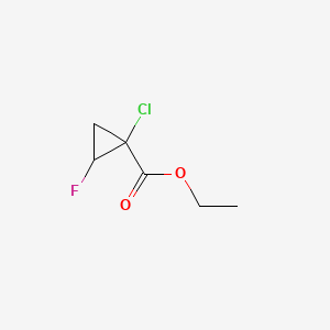 molecular formula C6H8ClFO2 B6291793 Ethyl 1-chloro-2-fluorocyclopropanecarboxylate, 98% CAS No. 155687-21-1