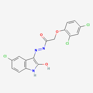 molecular formula C16H10Cl3N3O3 B6291913 5-Chloro-3-(2-(2,4-dichlorophenoxy)acetylhydrazidyl)-2-oxoindoline CAS No. 406703-01-3