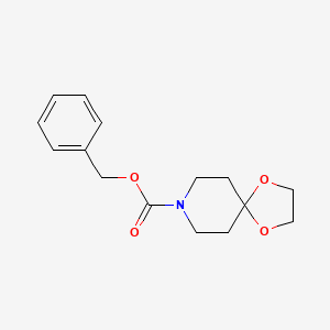 molecular formula C15H19NO4 B6291997 8-(苯甲氧羰基)-1,4-二氧杂-8-氮杂螺[4.5]癸烷 CAS No. 139524-58-6