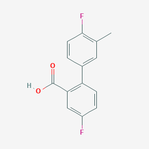 molecular formula C14H10F2O2 B6292118 5-Fluoro-2-(4-fluoro-3-methylphenyl)benzoic acid, 95% CAS No. 139911-15-2