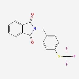 molecular formula C16H10F3NO2S B6292369 N-[4-(Trifluoromethylthio)benzyl]phthalimide CAS No. 128273-54-1