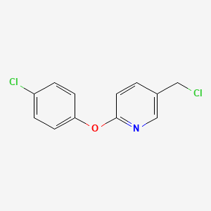 molecular formula C12H9Cl2NO B6292456 5-Chloromethyl-2-(4-chloro-phenoxy)-pyridine, 95% CAS No. 106341-46-2