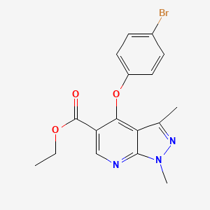 molecular formula C17H16BrN3O3 B6292475 Ethyl 4-(4-bromophenoxy)-1,3-dimethyl-1H-pyrazolo[3,4-b]pyridine-5-carboxylate CAS No. 2459725-77-8