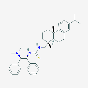 molecular formula C37H49N3S B6292598 N-[(1R,2R)-2-(Dimethylamino)-1,2-diphenylethyl]-N'-[[(1R,4aS,10aR)-1,2,3,4,4a,9,10,10a-octahydro-1,4a-dimethyl-7-isopropyl-1-phenanthrenyl]methyl]thiourea, 98%, (99% ee) CAS No. 2415751-86-7